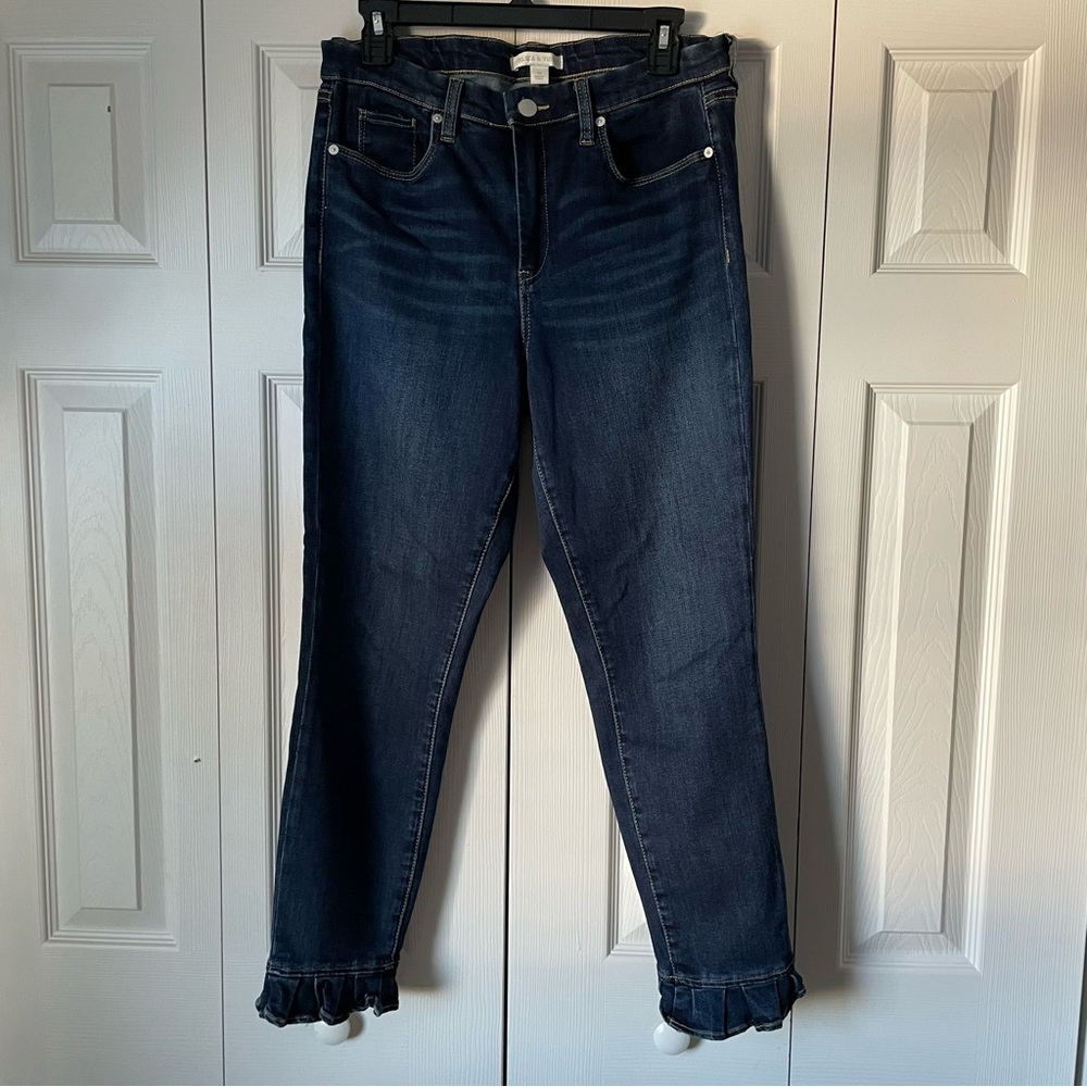 Chelsea & Violet Cropped Ruffle Denim Jeans